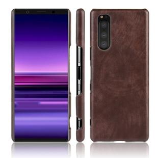 Shockproof Litchi Texture PC + PU Case For Sony Xperia 5(Brown)