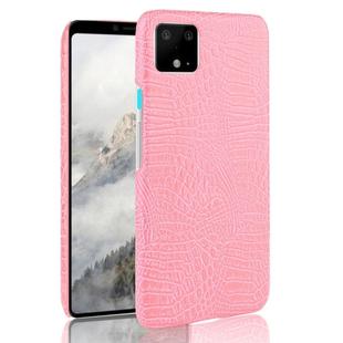 Shockproof Crocodile Texture PC + PU Case For Google Pixel 4 XL(Pink)