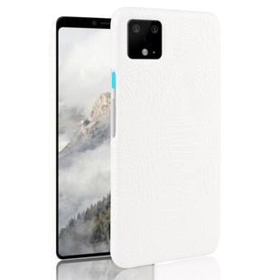 Shockproof Crocodile Texture PC + PU Case For Google Pixel 4(White)