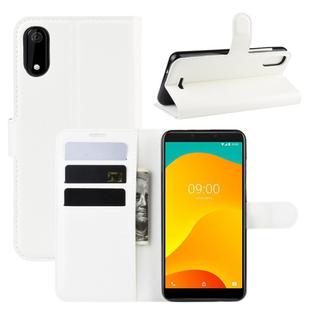 Litchi Texture Horizontal Flip Leather Case for Wiko Sunny 4 Plus, with Wallet & Holder & Card Slots(white)