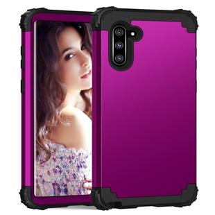 PC+ Silicone Three-piece Anti-drop Protection Case for Galaxy Note10(Dark purple)