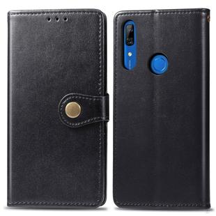 Retro Solid Color Leather Buckle Mobile Phone Protection Leather Case with Lanyard & Photo Frame & Card Slot & Wallet & Bracket Function for Huawei P Smart Z(Black)