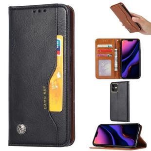For iPhone 11 Knead Skin Texture Horizontal Flip Leather Case  , with Photo Frame & Holder & Card Slots & Wallet(Black)