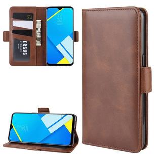 Dual-side Magnetic Buckle Horizontal Flip Leather Case for OPPO A1K / Realme C2, with Holder & Card Slots & Wallet & Photo Frame(Brown)