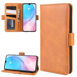 Dual-side Magnetic Buckle Horizontal Flip Leather Case for Xiaomi Mi CC9, with Holder & Card Slots & Wallet & Photo Frame(Yellow)