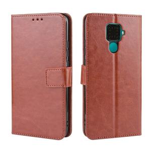 Retro Crazy Horse Texture Horizontal Flip Leather Case for Huawei Nova 5i Pro/Mate 30 Lite , with Holder & Card Slots & Photo Frame(Brown)