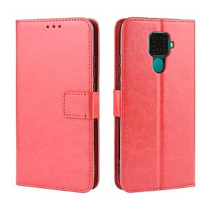 Retro Crazy Horse Texture Horizontal Flip Leather Case for Huawei Nova 5i Pro/Mate 30 Lite , with Holder & Card Slots & Photo Frame(Red)