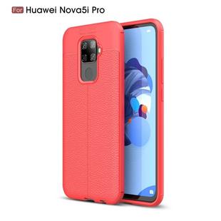 Litchi Texture TPU Shockproof Case for Huawei Nova 5i Pro(Red)