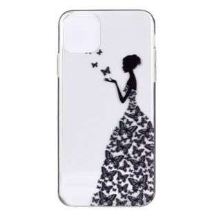 For iPhone 11 Pro Max Stylish and Beautiful Pattern TPU Drop Protection Case (Butterfly girl)