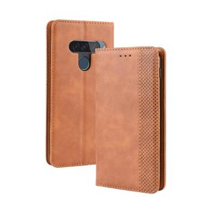 Magnetic Buckle Retro Crazy Horse Texture Horizontal Flip Leather Case for LG G8S ThinQ, with Holder & Card Slots & Photo Frame(Brown)