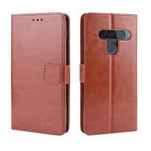 Retro Crazy Horse Texture Horizontal Flip Leather Case for LG G8S ThinQ , with Holder & Card Slots & Photo Frame(Brown)