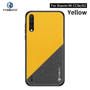 PINWUYO Honors Series Shockproof PC + TPU Protective Case for Xiaomi Mi CC9e / A3(Yellow)