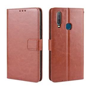 Retro Crazy Horse Texture Horizontal Flip Leather Case for Vivo Y17 / Y15 / Y3, with Holder & Card Slots & Photo Frame(Brown)