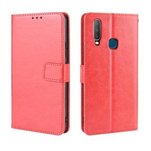 Retro Crazy Horse Texture Horizontal Flip Leather Case for Vivo Y17 / Y15 / Y3, with Holder & Card Slots & Photo Frame(Red)