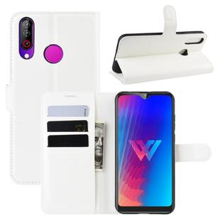 Litchi Texture Horizontal Flip Leather Case for LG W30, with Wallet & Holder & Card Slots(white)