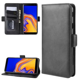 Dual-side Magnetic Buckle Horizontal Flip Leather Case for Galaxy J4+ / J4 Core, with Holder & Card Slots & Wallet & Photo Frame(Black)
