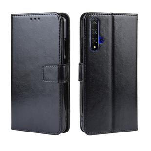 Retro Crazy Horse Texture Horizontal Flip Leather Case for Huawei Honor 20 , with Holder & Card Slots & Photo Frame(Black)