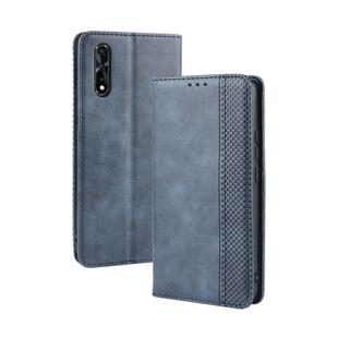Magnetic Buckle Retro Crazy Horse Texture Horizontal Flip Leather Case for vivo iQOO Neo/S1/Y7S/Z5,with Holder & Card Slots & Photo Frame(Blue)