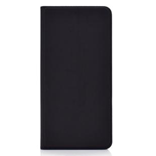 Electric Pressed Plain Texture Ultra-thin Magnetic Suction TPU + PU Leather Case with Holder & Card Slot for Galaxy A10 (Black)