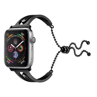 For Apple Watch 3/2/1 Generation 38mm Universal Black One Diamond Stainless Steel Bracelet Band(Black)