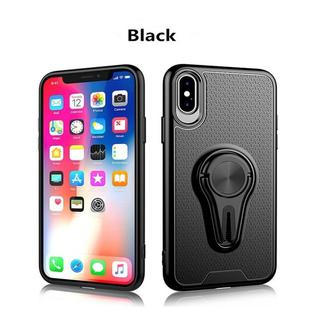  Non-slip Y-shaped TPU Mobile Phone Case with Rotating Car Bracket for iPhone X / XS(Black)