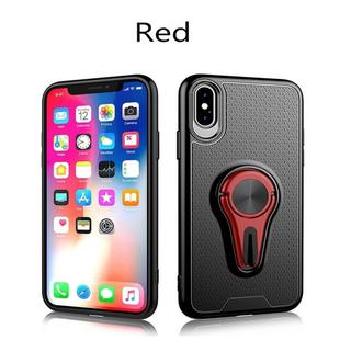  Non-slip Y-shaped TPU Mobile Phone Case with Rotating Car Bracket for iPhone X / XS(Red)