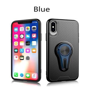 Non-slip Y-shaped TPU Mobile Phone Case with Rotating Car Bracket for iPhone X / XS(Blue)