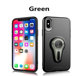  Non-slip Y-shaped TPU Mobile Phone Case with Rotating Car Bracket for iPhone X / XS(Green)