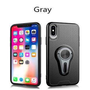 Non-slip Y-shaped TPU Mobile Phone Case with Rotating Car Bracket for iPhone XS Max(Gray)