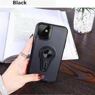  Non-slip Y-shaped TPU Mobile Phone Case with Rotating Car Bracket for iPhone 11(Black)