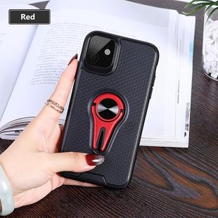  Non-slip Y-shaped TPU Mobile Phone Case with Rotating Car Bracket for iPhone 11(Red)
