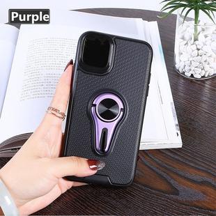  Non-slip Y-shaped TPU Mobile Phone Case with Rotating Car Bracket for iPhone 11 Pro(Purple)