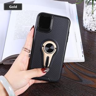    Non-slip Y-shaped TPU Mobile Phone Case with Rotating Car Bracket for iPhone 11 Pro Max(Gold)