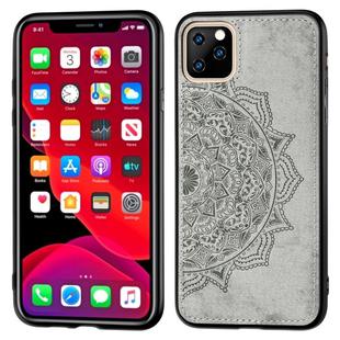 Embossed Mandala pattern PC + TPU + Fabric Phone Case for iPhone 11 Pro Max , with Lanyard & Magnetic(Gray)