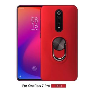 For OnePlus 7 Pro  360 Rotary Multifunctional Stent PC+TPU Case with Magnetic Invisible Holder(Red)