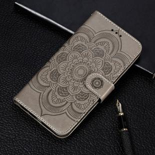 Mandala Embossing Pattern Horizontal Flip Leather Case for Huawei Nova 5 / Nova 5 Pro , with Holder & Card Slots & Wallet & Photo Frame & Lanyard(Gray)