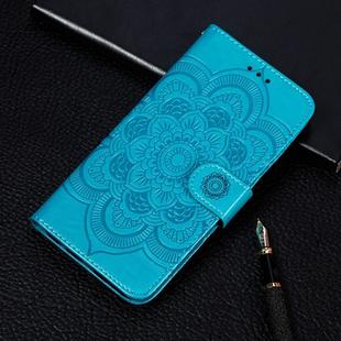 Mandala Embossing Pattern Horizontal Flip Leather Case for Xiaomi Mi CC9e / A3, with Holder & Card Slots & Wallet & Photo Frame & Lanyard(Blue)