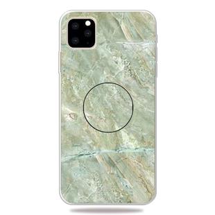 For iPhone 11 Pro 3D Marble Soft Silicone TPU CaseCover with Bracket (Light Green)