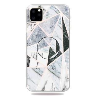 For iPhone 11 Pro Max 3D Marble Soft Silicone TPU Case Cover with Bracket (Polytriangle)