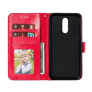 Lace Flower Embossing Pattern Horizontal Flip Leather Case for Nokia 3.2 , with Holder & Card Slots & Wallet & Photo Frame & Lanyard(Red)