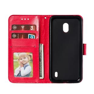 Lace Flower Embossing Pattern Horizontal Flip Leather Case for Nokia 2.2 , with Holder & Card Slots & Wallet & Photo Frame & Lanyard(Red)