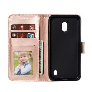 Lace Flower Embossing Pattern Horizontal Flip Leather Case for Nokia 2.2 , with Holder & Card Slots & Wallet & Photo Frame & Lanyard(Rose Gold)