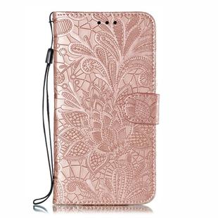 Lace Flower Embossing Pattern Horizontal Flip Leather Case for Xiaomi Mi CC9 , with Holder & Card Slots & Wallet & Photo Frame & Lanyard(Rose Gold)