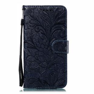 Lace Flower Embossing Pattern Horizontal Flip Leather Case for Xiaomi Redmi 7A , with Holder & Card Slots & Wallet & Photo Frame & Lanyard(Dark Blue)