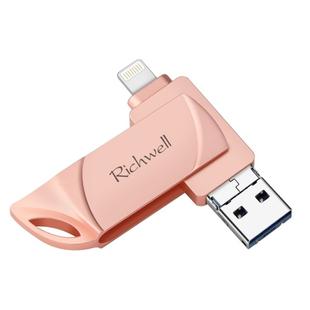 Richwell DXZ66 USB Flash Disk 16G 3 in 1 Micro USB + 8 Pin + USB 3.0 Compatible IPhone & IOS(Rose Gold)