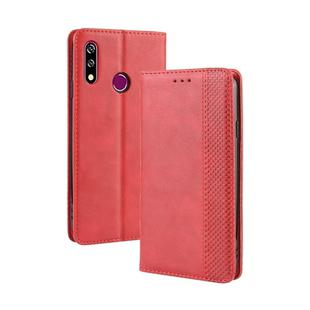 Magnetic Buckle Retro Crazy Horse Texture Horizontal Flip Leather Case for LG W10,with Holder & Card Slots & Photo Frame(Red)