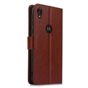 Retro Crazy Horse Texture Horizontal Flip Leather Case for Motorola Moto E6 , with Holder & Card Slots & Photo Frame(Brown)