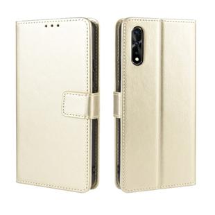 Retro Crazy Horse Texture Horizontal Flip Leather Case for vivo iQOO Neo / S1 / Y7S / Z5  , with Holder & Card Slots & Photo Frame(Gold)