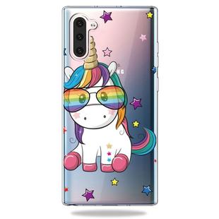 Pattern Printing Soft TPU Cell Phone Cover Case For Galaxy Note10(Eyeglasses Unicorn)