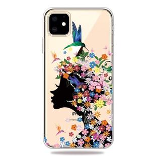 For iPhone 11 3D Pattern Printing Soft TPU Cell Phone Cover Case (Flower Girl)